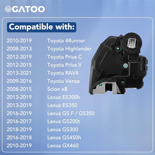 Image of Rear Left Driver Side Door Lock Latch Actuator for Toyota /Lexus 2007-2019