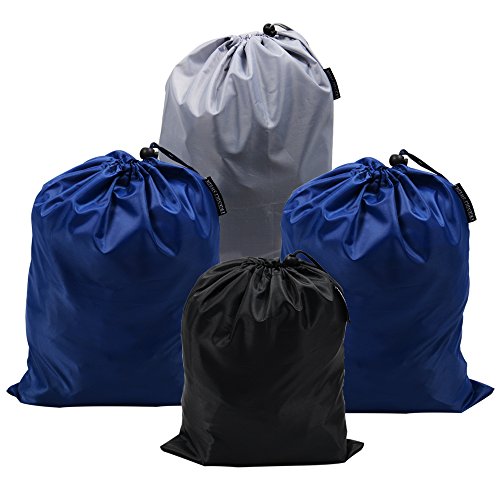 The Friendly Swede Organizing Storage and Packing Drawstring Travel Ditty Bags (Set of 4 - LARGER)