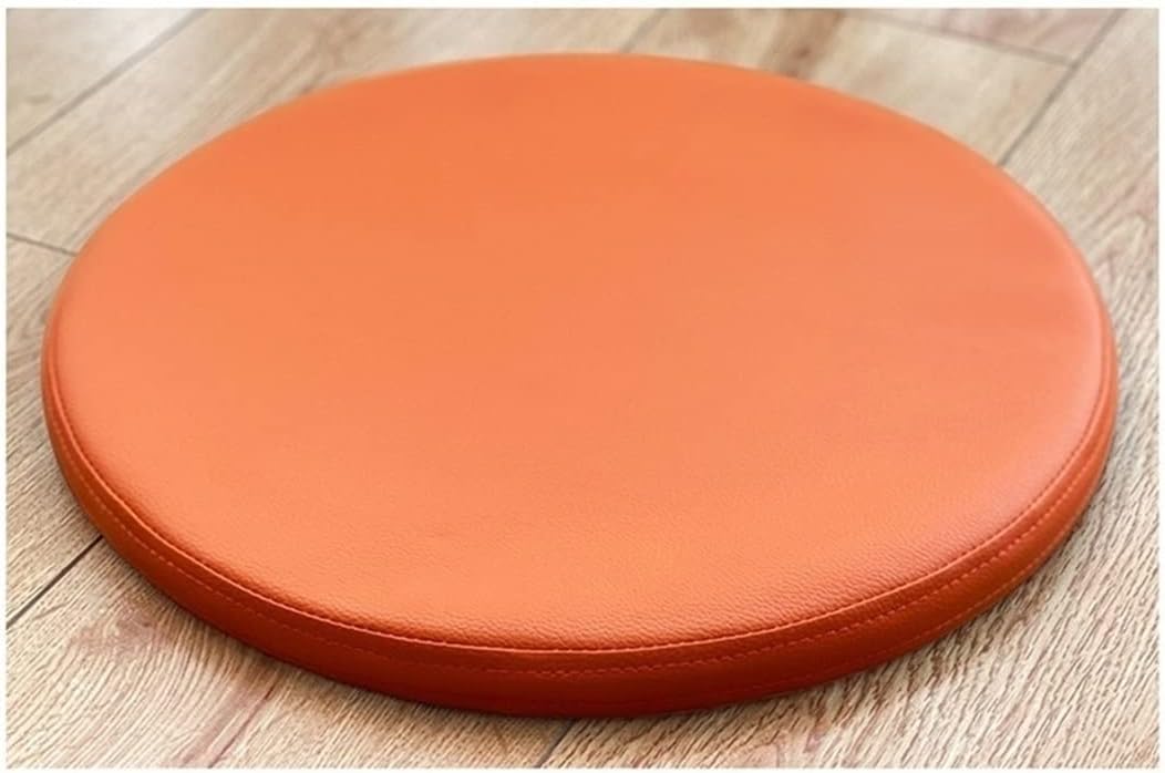 Detachable Round Chair Cushion, Round Memory Foam Seat Cushion, Indoor / Outdoor Chair Pad Pillow With PU Leather Cover For Dining Chairs Kitchen Chairs Bistro Chairs Office Chairs ( Color : Orange ,
