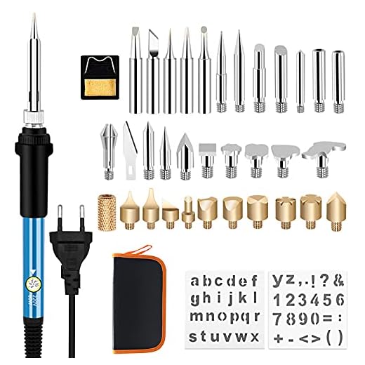 37pcs Kit Pirograbador de Madera, kit de soldadura WesKimed 60W, Temperatura Regulable(250-400℃), corcho/cuero/herramientas eléctricas/grabado/quema/gofrado,Estuche de transporte