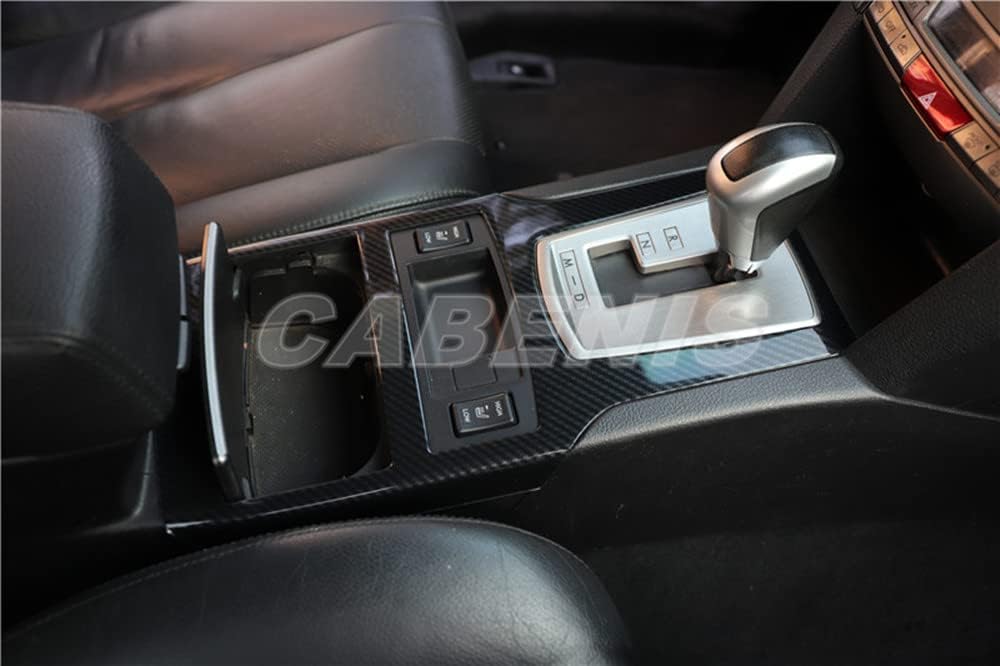 Interior Center Console Gear Shift Panel Trim Cover for Subaru Outback Legacy Accessories 2010-2014, ABS Plastic Gear Shift Box Decoration, Interior Accessories Trim，Carbon Fiber Style