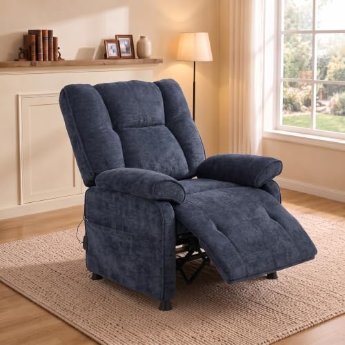 Image of Electric Recliner Chair, 90 to 160 Adjustment with Remote, Blue