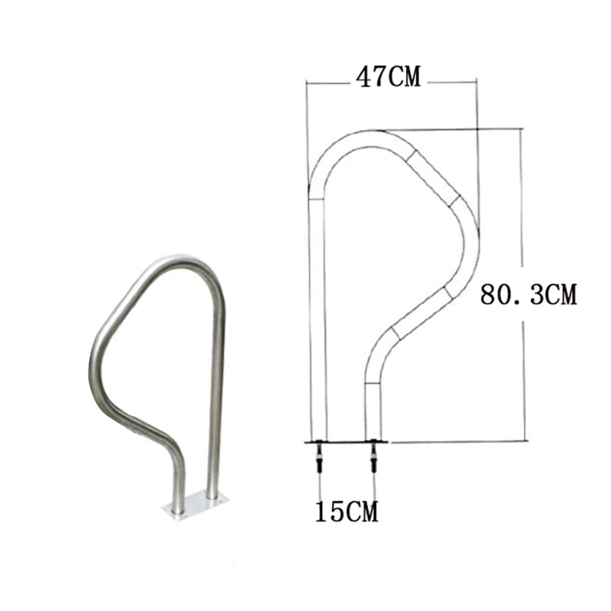 Pasamanos de Seguridad para Piscina Pasamanos de Piscina, manijas de Piscina de Acero Inoxidable, Que se utilizan para Parachoques de Piscina Arriba y Abajo en la Pared de la Piscina, manija