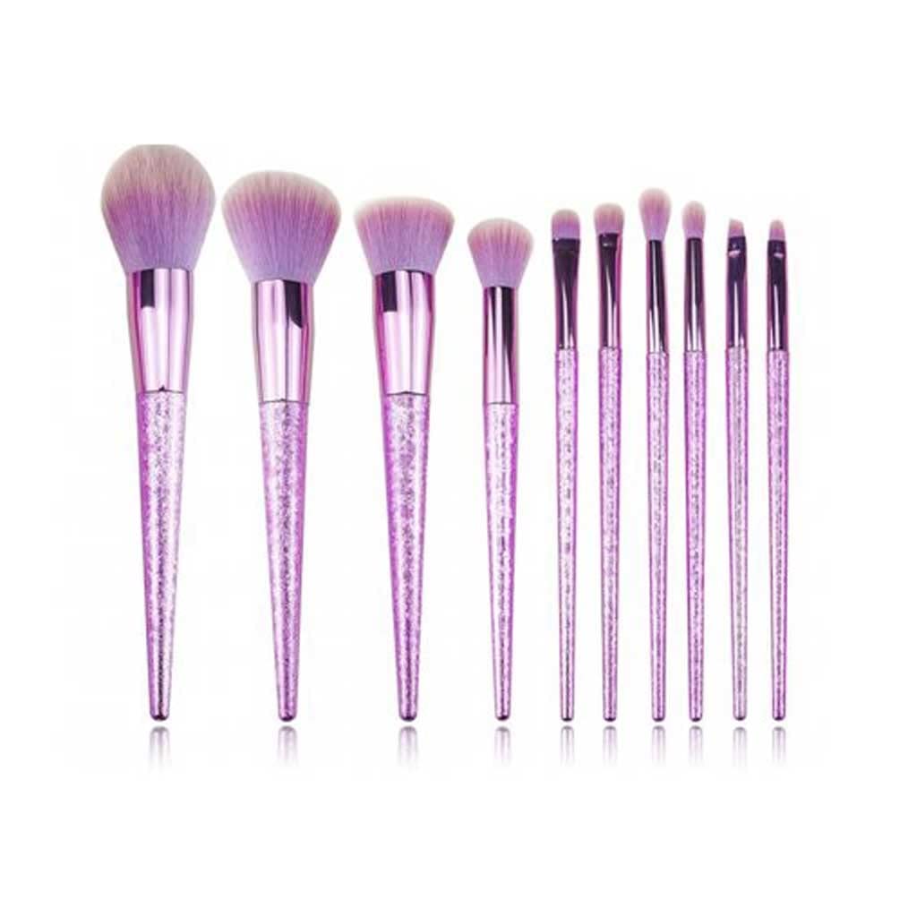 Kit pinceau maquillage diamant de 7 pièces aux finitions pailletées pour cosmétiques