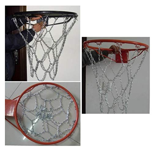 Besportble Kids Outdoor Playset 2Pcs Metal Basketball Net Chain Galvanized Steel Chain Basketball Net For Outdoor Indoor Basketball Hoop Sports Training Professional Competitions Outdoor Basketballs #TOP1
