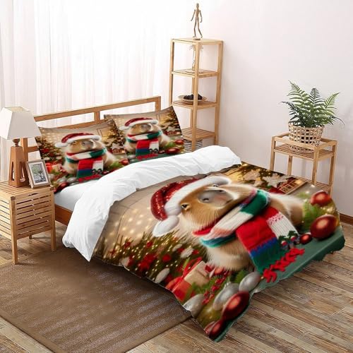 Housse de couette capybara avec fermeture éclair lit king size
