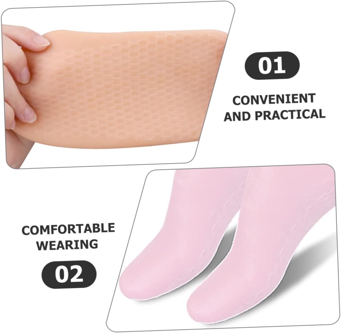 VALICLUD 3 Pairs Moisturizing Spa Socks for Women Elastic Gel Socks Honeycomb Cushioning for Cracked Feet Reusable Foot Care for Overnight Hydration