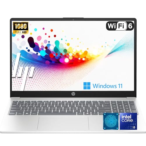 HP Latest 15.6' FHD Laptop with Office 365 for Web | Intel 13th 8 Cores i3 CPU (Beat 11th i5) | 8GB RAM | 256GB SSD | AI Copilot Key | Fingerprint Reader | Wi-Fi 6 | Windows 11 | No Mouse