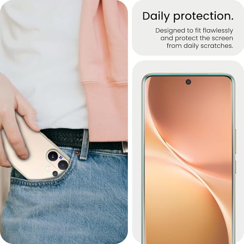 Image of ArmourPro Front and Back Screen Protector for Vivo V60, Edge to Edge UV Tempered Glass with Clear Back Membrane Guard, Anti-Bubble & Anti-Fingerprint Protection