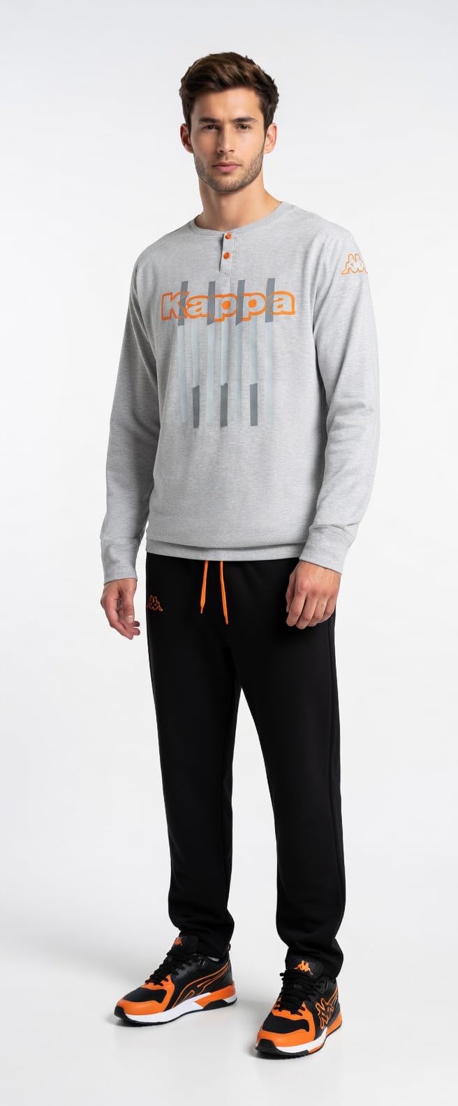 Kappa Men's Long Cotton Pyjamas – Lightweight Cotton Summer Long Sleeve Pyjamas - 3