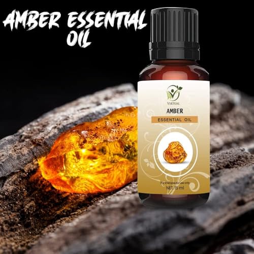 Image of VIRTUAL Amber Essential Oil 15ml | 100% Pure & Natural Undiluted Oil | Aromatherapy Essential Oil for Skin, Hair & Relaxation | Long Lasting Fragrance Oil