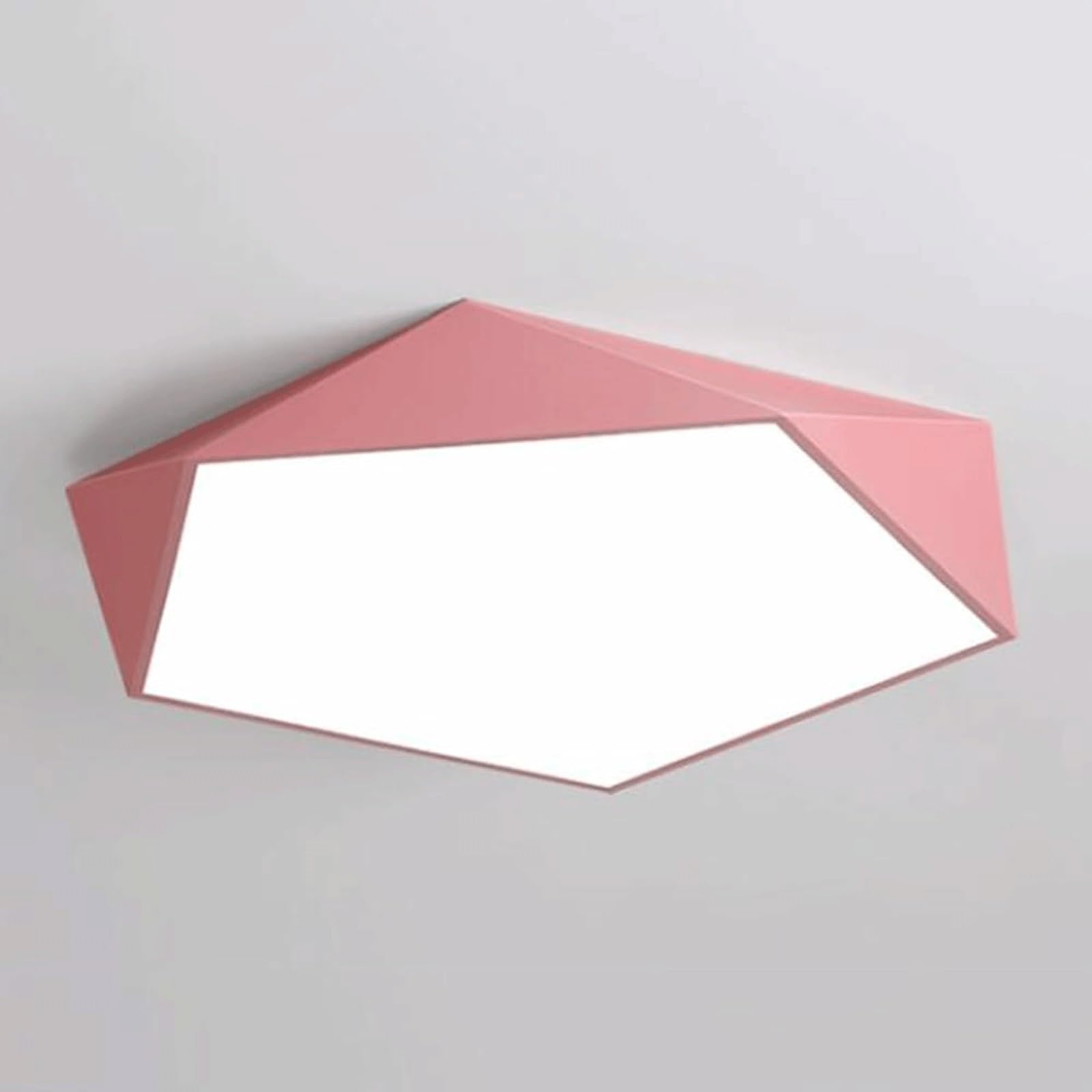 DUddTTW Pentagon Ceiling Light Fixture Geometric Ceiling Lamp Dimmable Close to Ceiling Light LED Flush Mount Lighting Chandelier Cream(Rose,50cm)