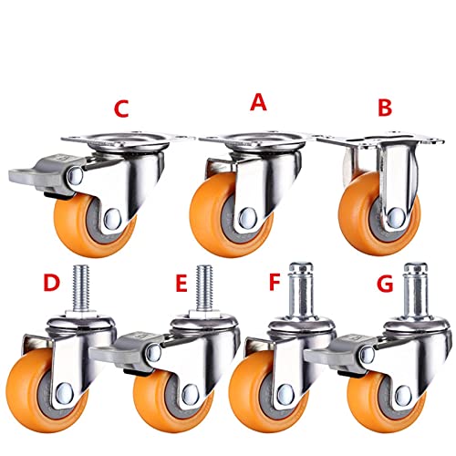 Roulettes pivotantes orange 32mm pour ne plus bloquer vos meubles lourds - 5