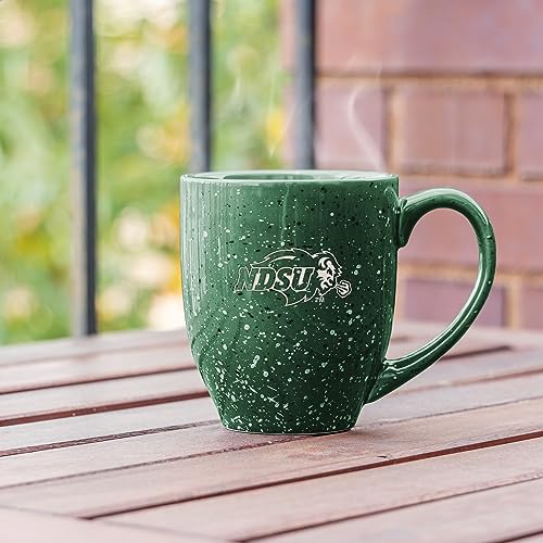 Image of Rico Industries NCAA North Dakota State Bisons Green Personalized 16 oz Team Color Laser Engraved Speckled Ceramic Coffee Mug