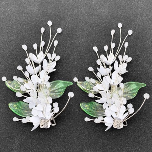 Pince à cheveux fleur blanche idéale pour coiffure de mariage et été
