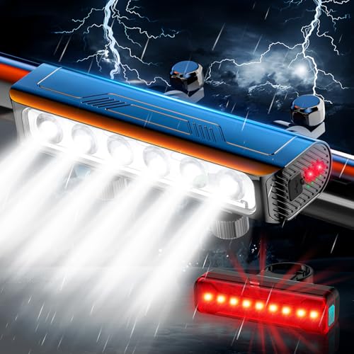 2025 New 4800 Lumens Super Bright Bike Light Taillight for Night Riding,6 LED...