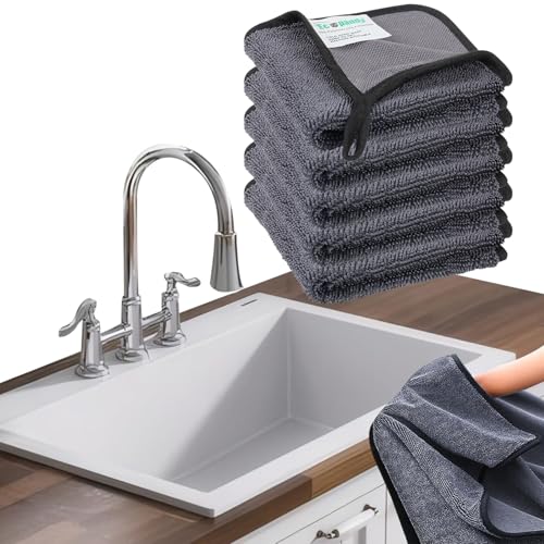 Shiny Bath Wipes Cleaning Cloths,5pcs Shiny Bath Drying Towels,Shower Doors Drying Towels,12*10” Streak Free Glass Window Car Mirror Super Absorben Microfiber Cleaning Cloths Cleaner(5pcs grey12*10”)