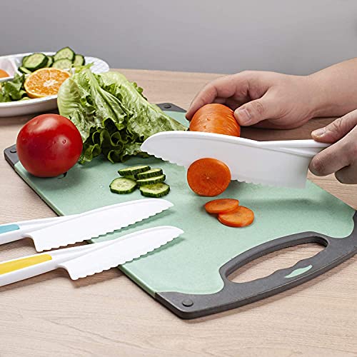 ELECDON 8 Pieces Kids Kitchen Knife Set Plastic Knife - Kids Chef Nylon Knives Children's Safe Cooking for Fruit, Bread, Cake, Salad, Lettuce Knife