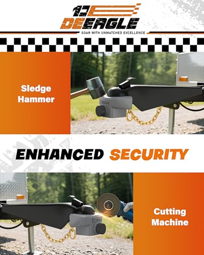 Image of DEEAGLE Trailer Locks Ball Hitch Fits 2-5 /16 inch Couplers | Heavy Duty Trailer Hitch Locks, Anti-Theft Ball Hitch Lock for RV Travel Trailer, Grey