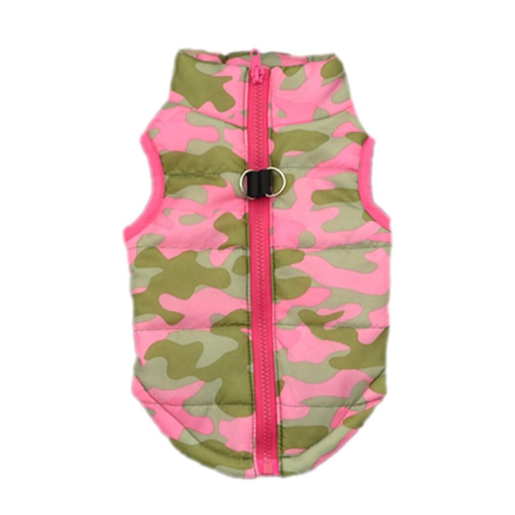 siduytin Stay Comfortable And Warm Suitable Size Winter Pet Clothes Polyester Small Dog And Cat Padded Winter Clothing Dog Coat, Pink camouflage, S