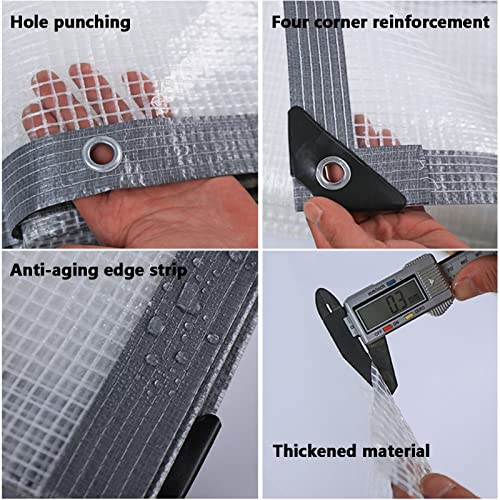 Bâche imperméable anti-pluie transparente bâche 4x7m œillets pour extérieur - 7