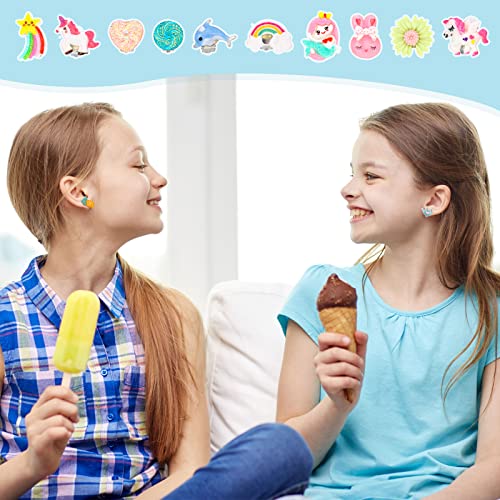 12 Pairs Kids Clip On Earrings For Girls, No Pierced Design Earrings, Rainbow Earrings For Kids, Princess Clip-On Earrings, Clip On Earrings Stud Set, Dress Up Princess Jewelry Accessories Best Gift #TOP4