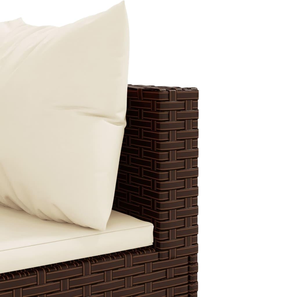 ShGaxin Set di mobili da giardino 5 pezzi e cuscini in rattan sintetico marrone, mobili da giardino esterno, set da giardino per esterni, set divano da giardino, mobili da esterno da giardino