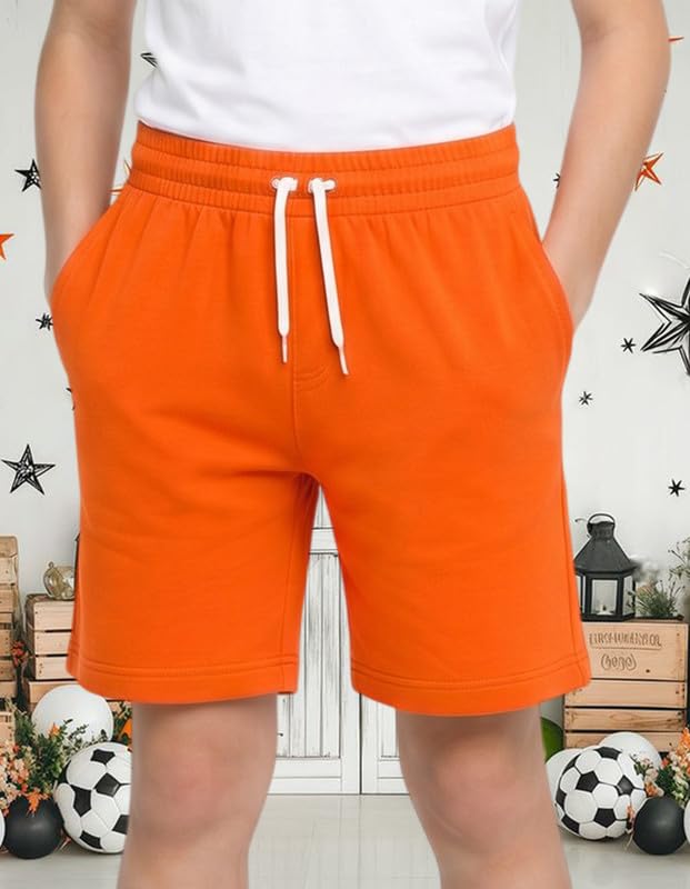Image of Nusyl Solid & Printed Cotton Blend Shorts for Boys | Comfortable Casual Shorts | Soft Breathable Fabric with Elastic Waistband | Relaxed Fit | 2-16 Years | Multiple Colors