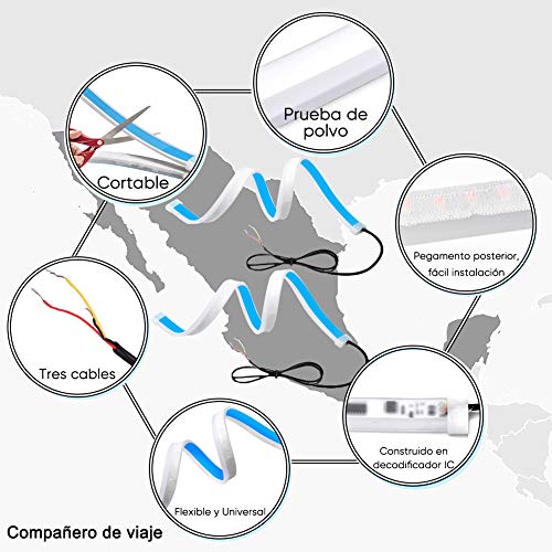 Qiilu Auto Luci diurne, ultra sottile da 60 cm