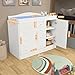 Changing Table with 4 Drawers and Open Storage Space, Drawer Changing Table