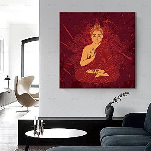 Peintures abstraite Bouddha affiches impression toile salon 40x40
