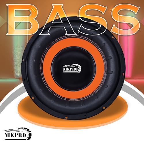 Image of NIKPRO 10-Inch Car Subwoofer Speaker | 1000W Peak Power, 250W RMS | 4 Ohm | 4-Layer Copper Voice Coil | Deep Bass for Car, Home & Theater | Black & Orange