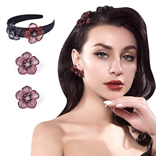 Mistofu Baroque Headband with Copper Wire and Artificial Crystal, Rhinestone Crystal Diamond Headband for Daily Decor, Party, Exercise