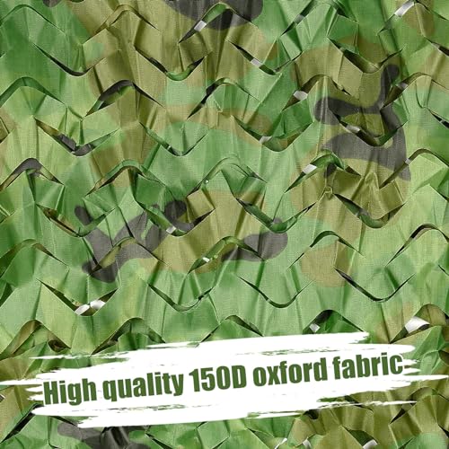 iunio Camo Netting Camouflage Netting, Camo Net Bulk Roll Camouflage Mesh Nets for Hunting Blind Deer Stand Military Party Decorations Sunshade Shooting (Woodland Camo, 4.9ft*3.28ft/1.5m*1m)