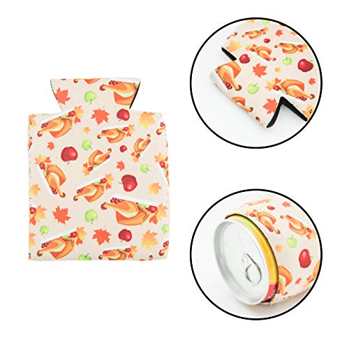 HaiMay 10 Pieces Thanksgiving Beer Can Sleeves Beer Can Coolers Neoprene Drink Cooler Sleeves for Cans and Bottles, Festival Styles