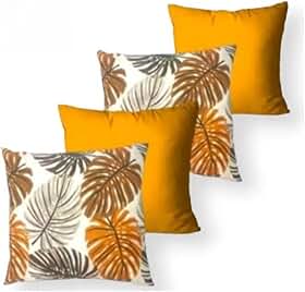 KIT 4 ALMOFADAS CHEIAS DECORATIVAS 45x45 CENCHIMENTO(COSTELA 14 C/MOSTARDA)