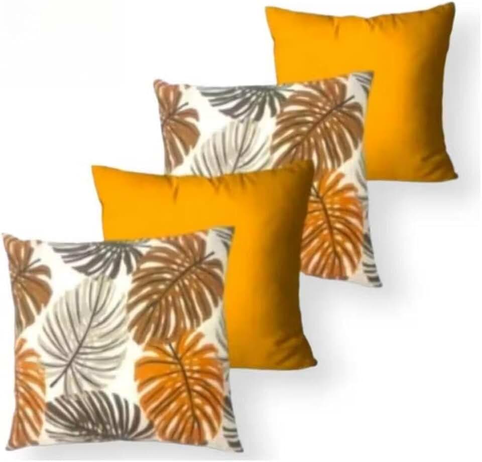 KIT 4 ALMOFADAS CHEIAS DECORATIVAS 45x45 CENCHIMENTO(COSTELA 14 C/MOSTARDA)