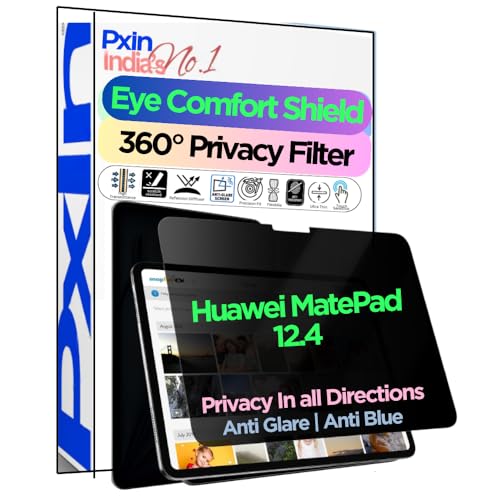 Image of PxIn Tablet Privacy Screen Guard compatible with Huawei MatePad 12.4 | No.1 | Anti Glare | Anti Blue Light | Anti UV | 4 Way Privacy Filter | 360 Privacy | Eye Protect