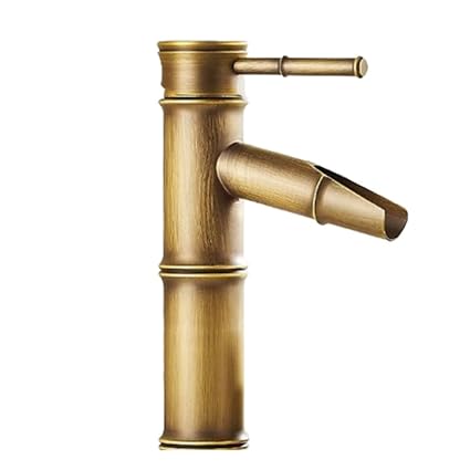 CALANDIS Antique Bamboo Vessel Sink Bathroom Faucet Lavatory Mixer Tap D with Hose