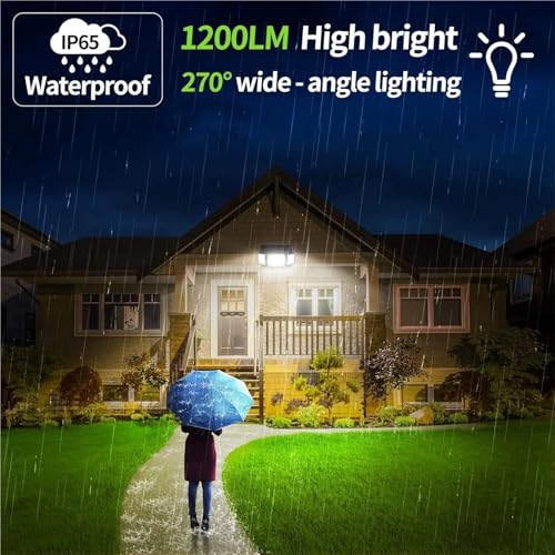 Luces solares al aire libre para fachadas oscuras con sensor de movimiento pared 6