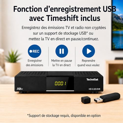 Décodeur Sat DVB-S2 TechniSat HD-S 223 DVR pour vos soirées cinéma en haute définition