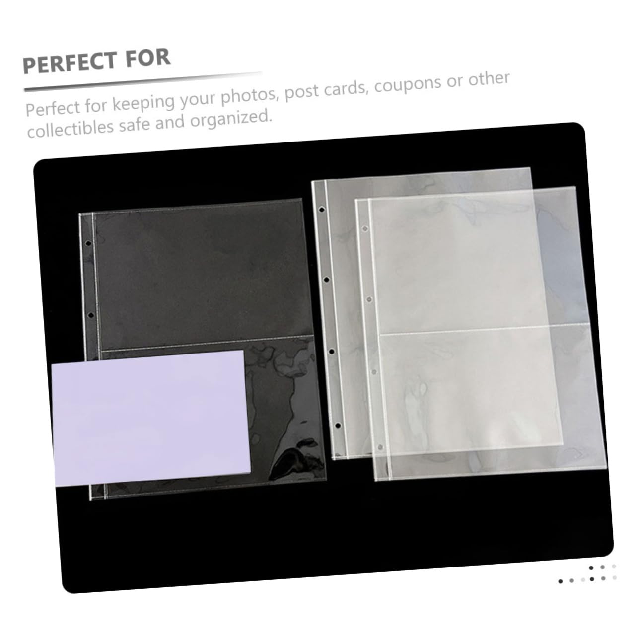 OSOLADY 20Pcs Photo Pockets Loose Leaf Picture Sleeves for Photo Album Replacement Pages for Id Cards Collectibles Design for Organizing Photos