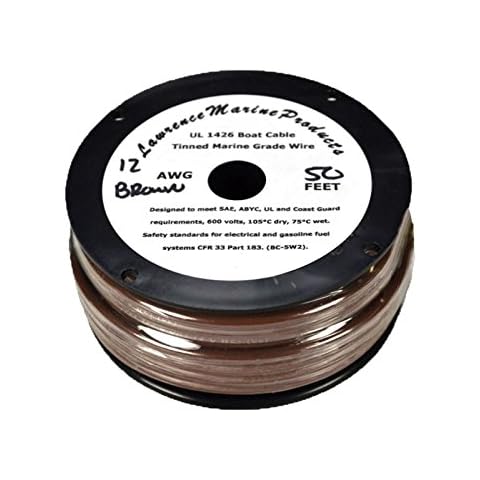 12 AWG Tinned Marine Primary Wire, Brown, 50 Feet Cover