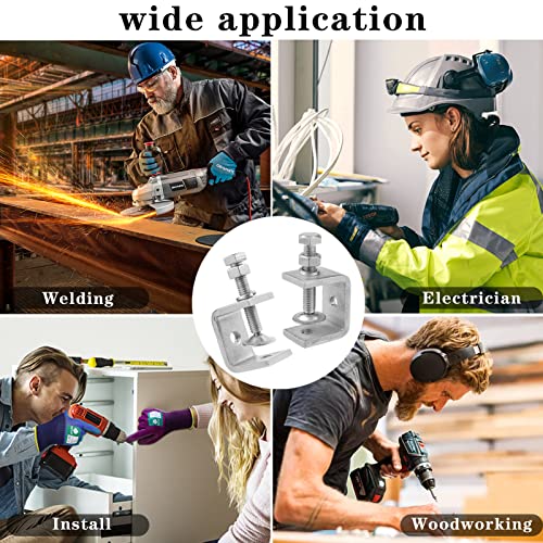 Zowzea 2 Pack 304 Stainless Steel Small C Clamps 1 Inch Mini C-Clamps Heavy Duty With Wide Jaw Opening For Woodworking And Welding Mounting  thumb #6