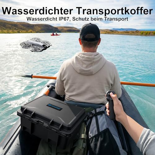 LEKUFEE wasserdichte Harte Transportkoffer für DJI Neo 2 Drohne, Fly More Combo, DJI RC 2, RC N3, Goggles N3/3, RC Motion 3 und Zubehör (nur Tasche)