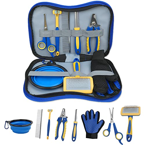 Dog-Brush-Grooming-Kit-8-Pcs-Dog-Brushes-for-Heeding-Dog-Brush-for-Grooming-Slicker-Brush-and-Flea-Comb-for-Dogs-Puppy-Brush-for-DogsComb-and-Dog-Hair-Brush-Set-Double-Grooming-Comb-Hair-Removal