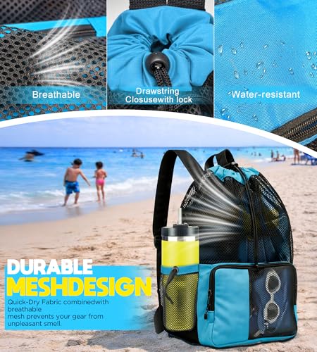 Mesh Swim Bag Drawstring Backpack bags for Swimmers Equipment Summer Essentials Mens and Women Beach Backpack - Image 6