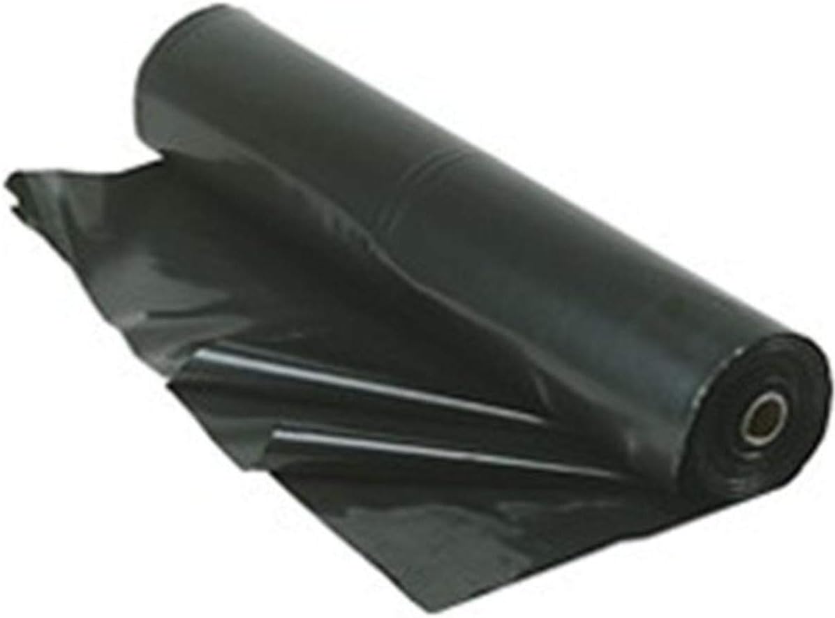 420B Weatherall 4 Mil Poly Plastic Sheeting Visqueen, 20' Wide 100' Long, 1 Roll in a Box, Black
