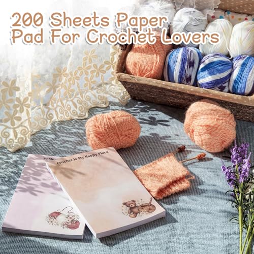 Image of Tinlade 200 Sheet 4 Styles Crochet Gifts to Do List Notepad Gift Crochet Lovers Checklist Handy Birthday Knitting Supplies for Women Crocheter Crafter Mom Sister Friends Crocheting Present, 4'' x 6''
