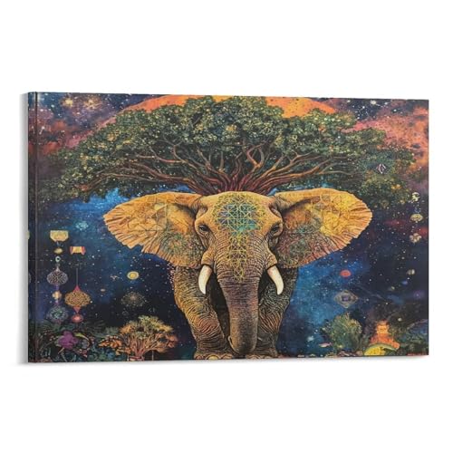Toile éléphant décoration murale pour célébrer la beauté de la nature